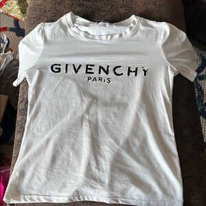 Distressed inspired Givenchy Kids White Tee with Black Logo